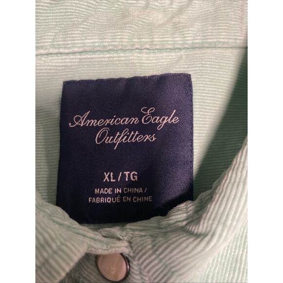American Eagle Outfitters Shacket womens XL Corduroy Snap Up Mint Green Soft - Picture 3 of 16